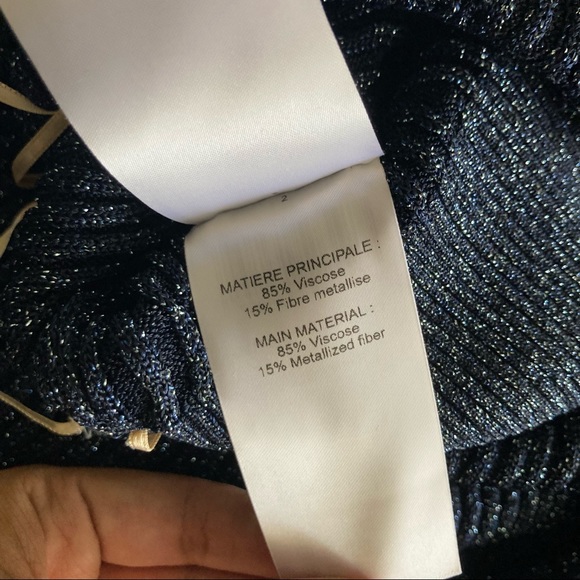 New Chloé Shiny Blue Knit Longsleeve Dress Size Large - Picture 7 of 10